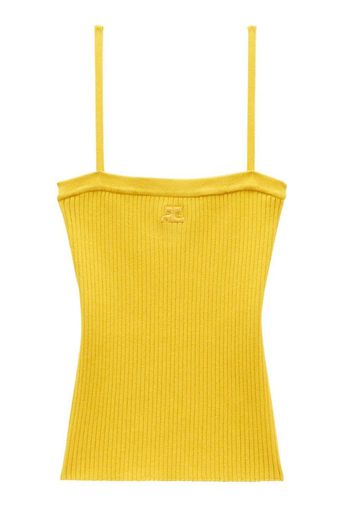 Courrèges logo ribbed-knit top - Giallo