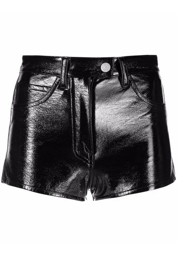 Courrèges high-shine mini shorts - Nero