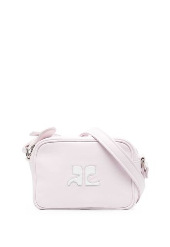 Courrèges logo-patch crossbody bag - Rosa