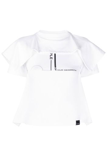 Courrèges T-shirt con ruches - Bianco