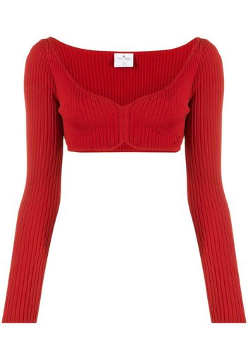 Courrèges knitted cropped top - Rosso