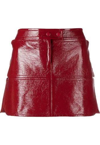 Courrèges faux-leather patent miniskirt - Rosso