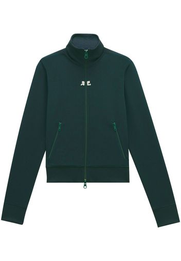 Courrèges logo-patch zipped-up jacket - Verde