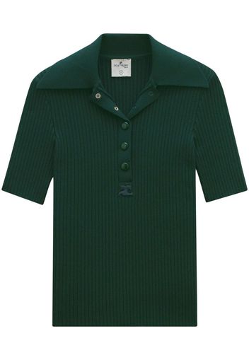 Courrèges ribbed-knit polo shirt - Verde