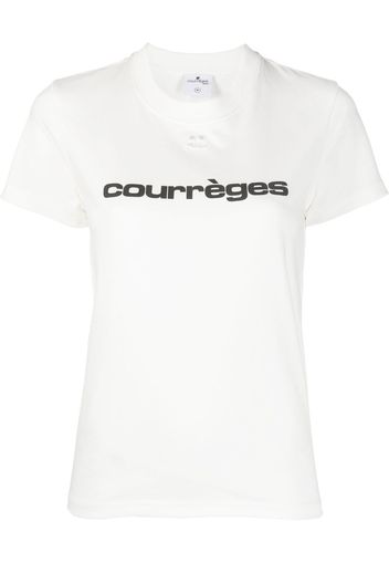 COURRÈGES logo crew-neck T-shirt - Bianco