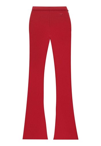 Courrèges Pantaloni svasati Reediton a coste - Rosso