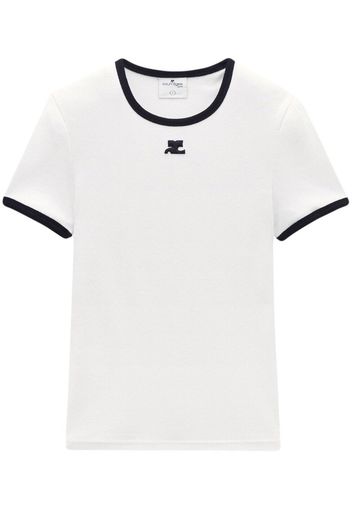 Courrèges Bumpy contrast T-shirt - Bianco
