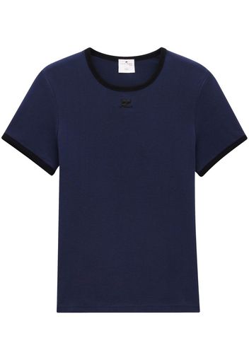 Courrèges T-shirt con dettagli a contrasto - Blu