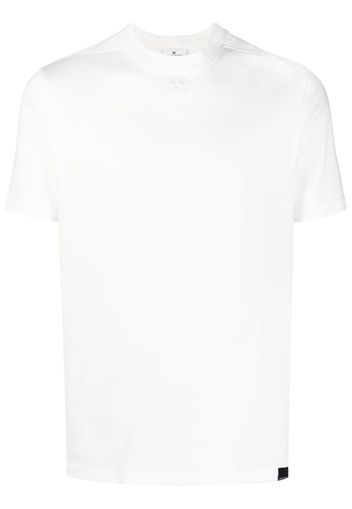 COURRÈGES logo-patch crew-neck t-shirt - Bianco