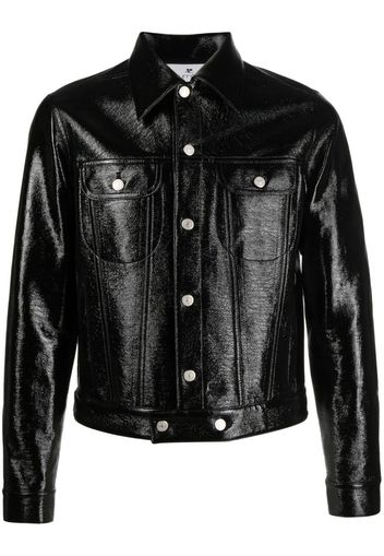 Courrèges faux-leather button-up jacket - Nero