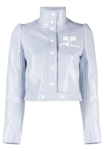 Courrèges chest logo-print detail jacket - Blu