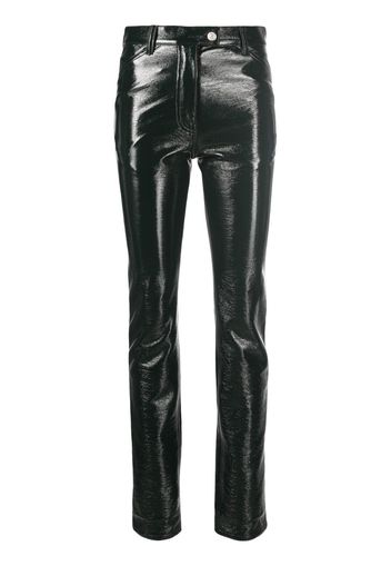 Courrèges high-waisted faux-leather trousers - Verde