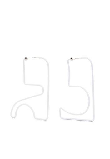 Courrèges dangle geometric earrings - Bianco