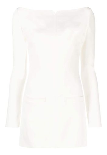 Courrèges square-neck long-sleeved mini dress - Bianco