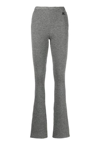 Courrèges flared knitted trousers - Grigio