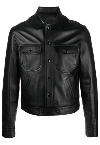 Courrèges chest flap-pocket leather jacket - Nero