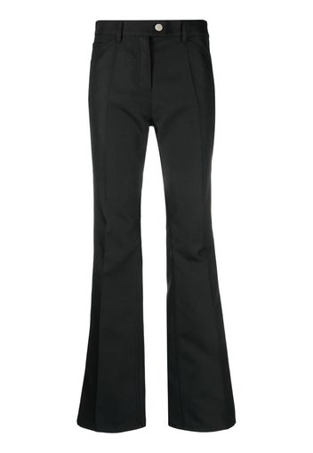 Courrèges logo-embroidered bootcut trousers - Nero