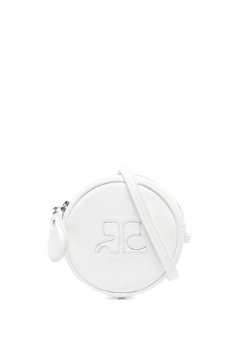 Courrèges Borsa a spalla con placca logo - Bianco