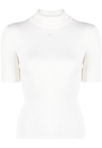 Courrèges short-sleeve ribbed-knit top - Bianco