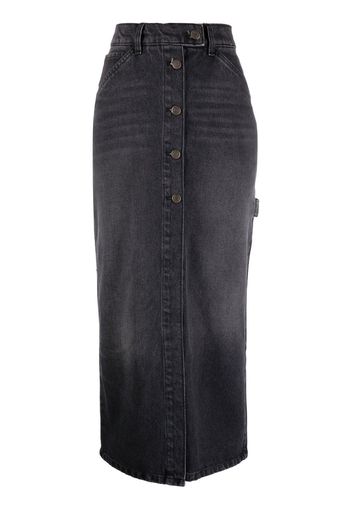 Courrèges button-front pencil skirt - Grigio