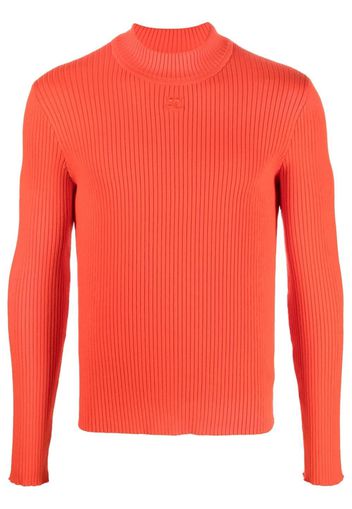 Courrèges ribbed-knit long-sleeve jumper - Rosso