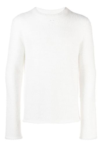 Courrèges brushed-finish crew-neck jumper - Bianco