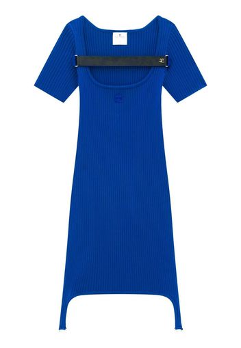 Courrèges Abito corto Maille Racer Bretelles con cinghia - Blu