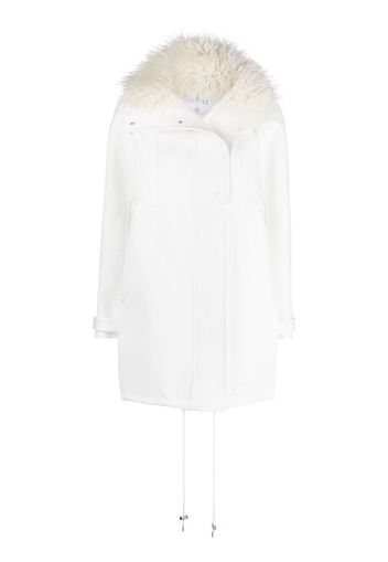 Courrèges faux fur-trim oversized coat - Bianco