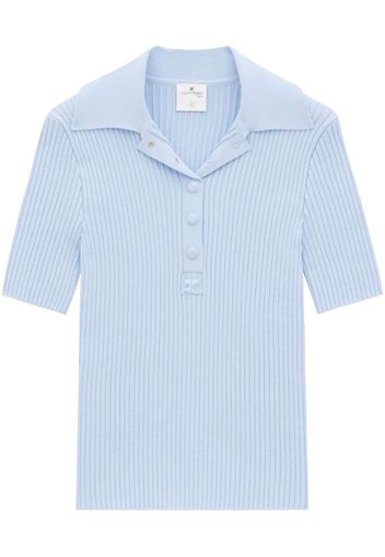 Courrèges ribbed-knit polo shirt - 7005 SKY