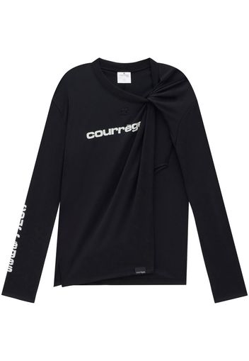 Courrèges T-shirt con dettaglio attorcigliato - Nero