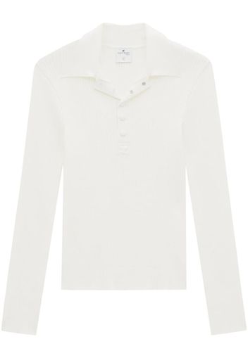 Courrèges CLASSIQUE AC RIB KNIT POLO - 0001 heritage white