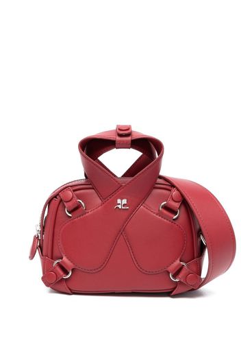 Courrèges twisted-strap logo tote bag - Rosso