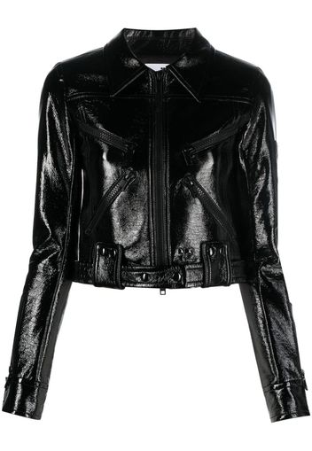 Courrèges vinyl zip-up biker jacket - Nero