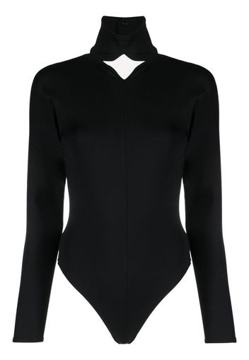 Courrèges diamond neck bodysuit - Nero