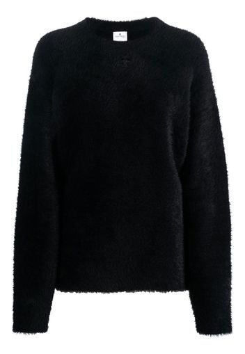 Courrèges textured appliqué-logo jumper - Nero