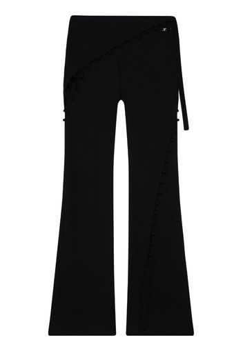 Courrèges cut-out flared silk trousers - Nero