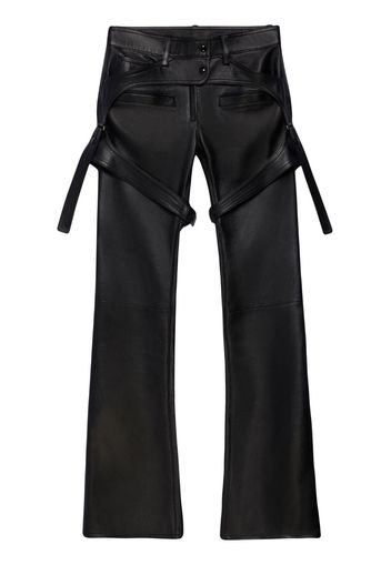 Courrèges leather flared trousers - Nero