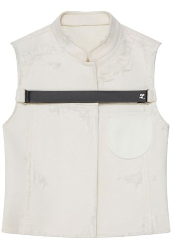 Courrèges distressed strap racer jacket - Bianco