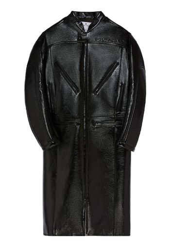 Courrèges Racer vinyl coat - Nero