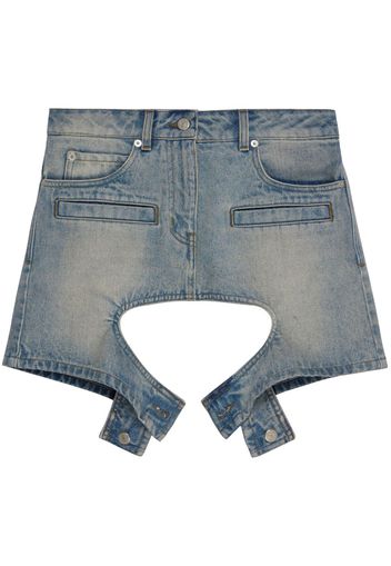 Courrèges Minigonna denim con cut-out - Blu