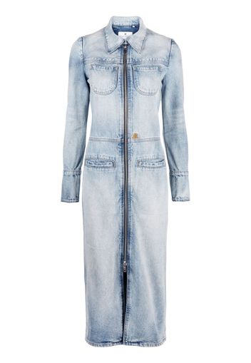 Courrèges knee-length denim jacket - Blu