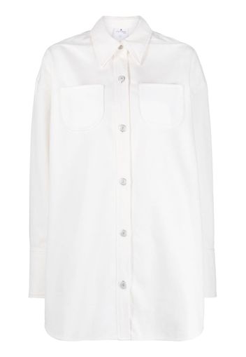 Courrèges strap-detail button-up shirt - Bianco