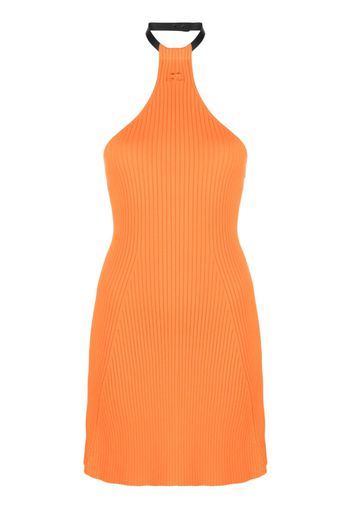 Courrèges halterneck ribbed-knit minidress - Arancione