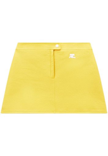 Courrèges Minigonna Re-edition con applicazione logo - Giallo