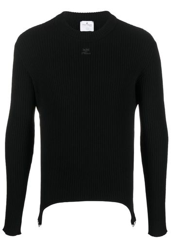 Courrèges ribbed knit jumper - Nero