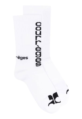 Courrèges logo-embroidered socks - Bianco