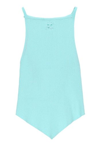 Courrèges ribbed-knit pointed-hem tank top - Blu