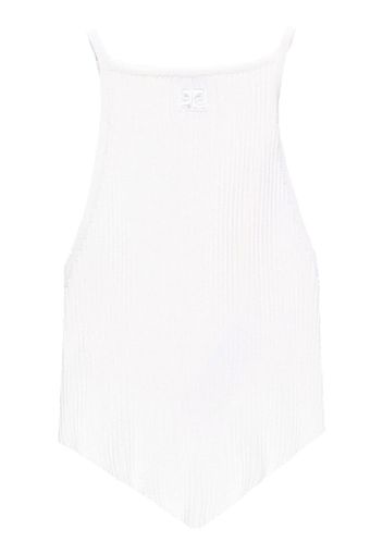 Courrèges ribbed-knit pointed-hem tank top - Bianco