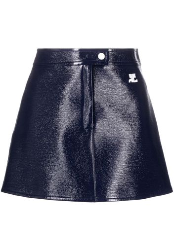 Courrèges logo-patch cotton skirt - Blu