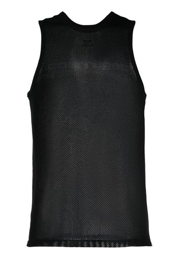 Courrèges logo-print detail tank top - Nero